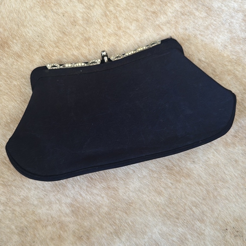 Vintage L & M Spotlight dark
Blue Silver Rhinestone clutch bag